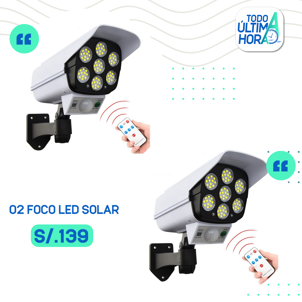 Foco Led Solar Versión Cámara TodoAUltimaHora