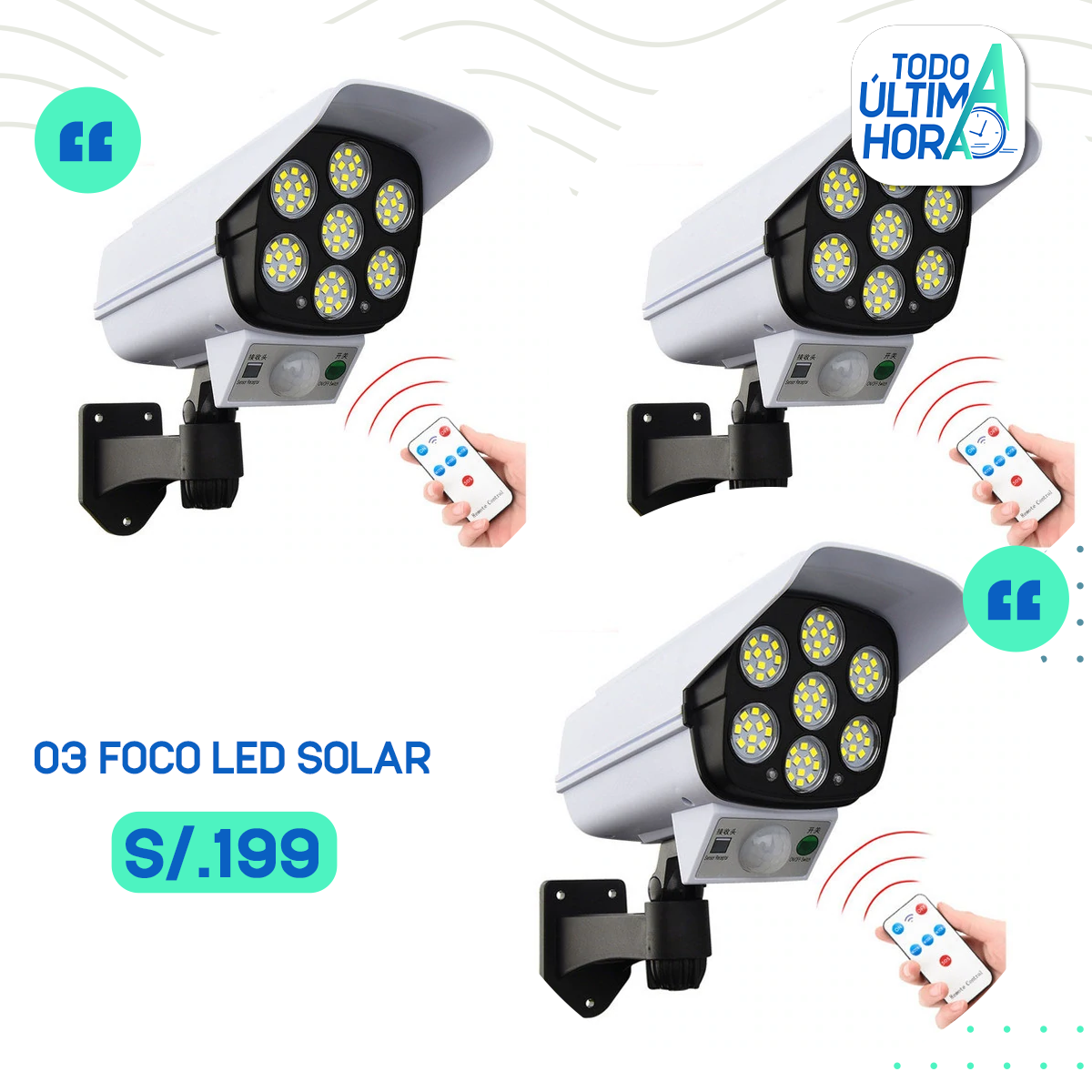 Foco Led Solar Versión Cámara TodoAUltimaHora