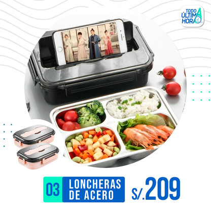 Lonchera de Acero con Compartimientos TodoAUltimaHora