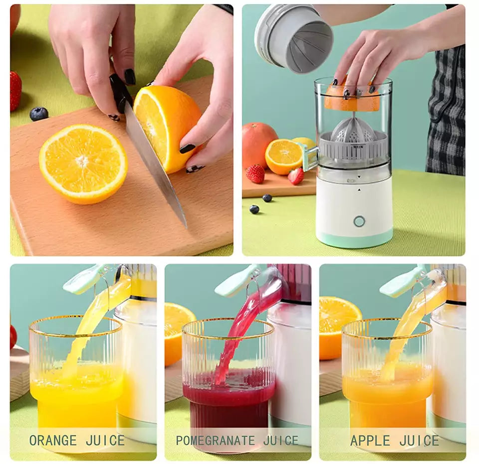 JOYIT Exprimidor de jugo de naranja, exprimidor eléctrico recargable por  USB, máquina portátil inalámbrica de jugo de naranja, exprimidor eléctrico